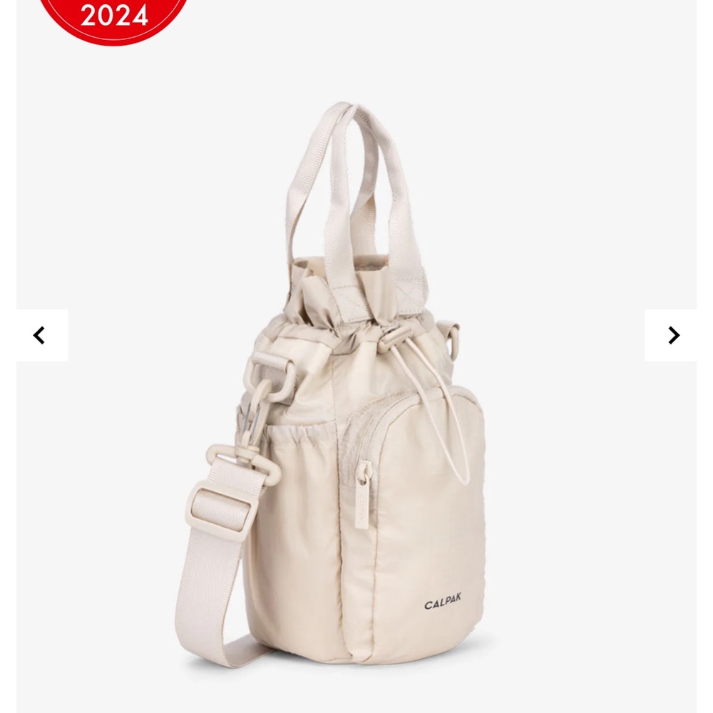 Calpak Beige Crossbody Bucket Bag